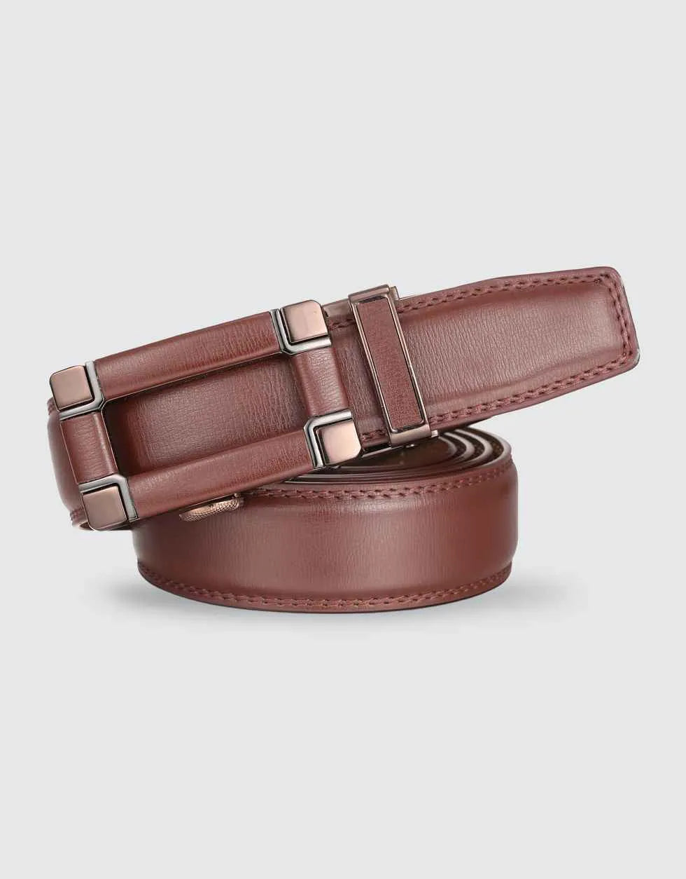 Point Square Leather Ratchet Belt