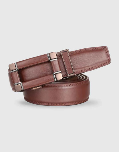Point Square Leather Ratchet Belt