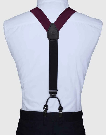 Men's Satin Strap Suspenders Bow Tie