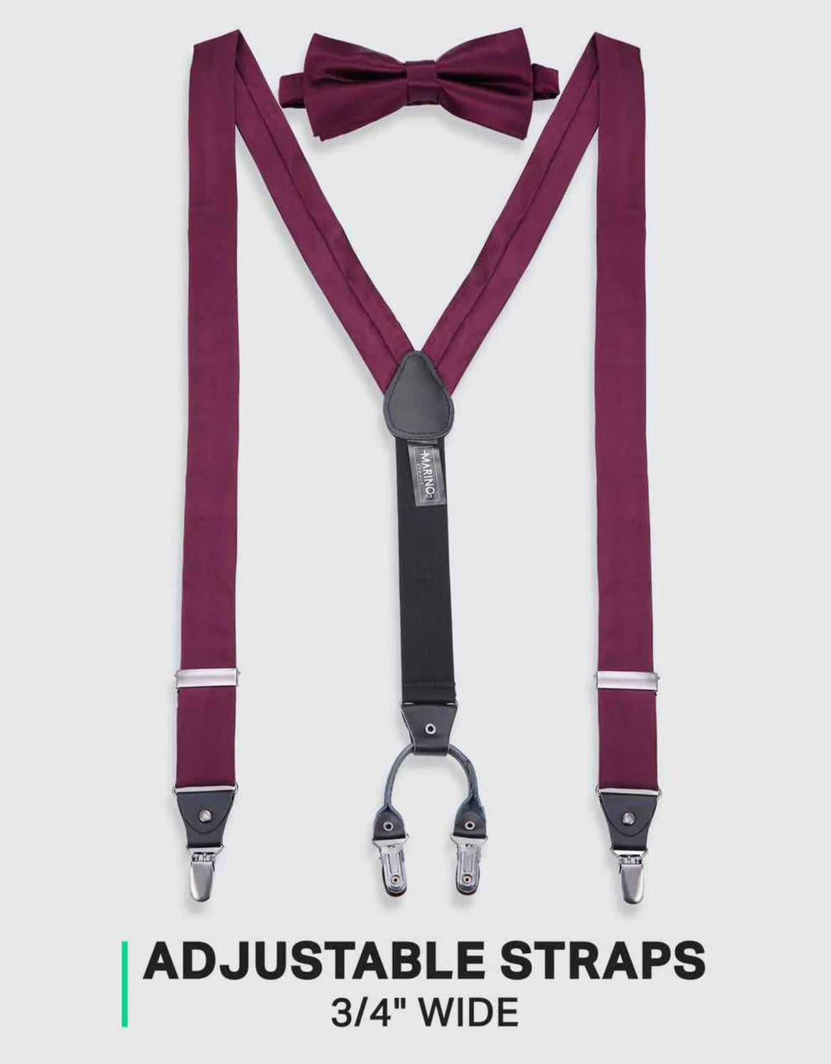 Men's Satin Strap Suspenders Bow Tie