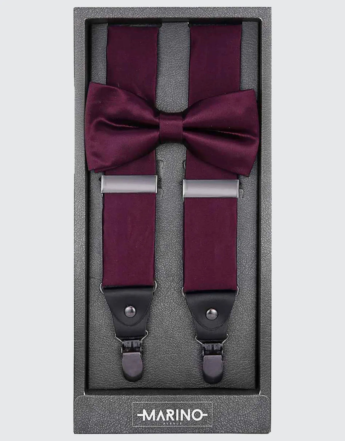 Men's Satin Strap Suspenders Bow Tie