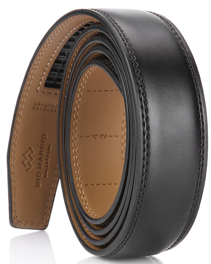 Leather Ratchet Belt Strap Replacement - Mahogany/Black