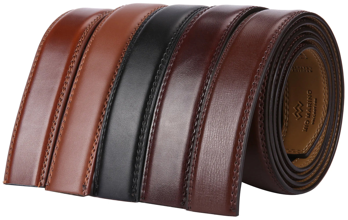 Leather Ratchet Belt Strap Replacement - Mahogany/Black