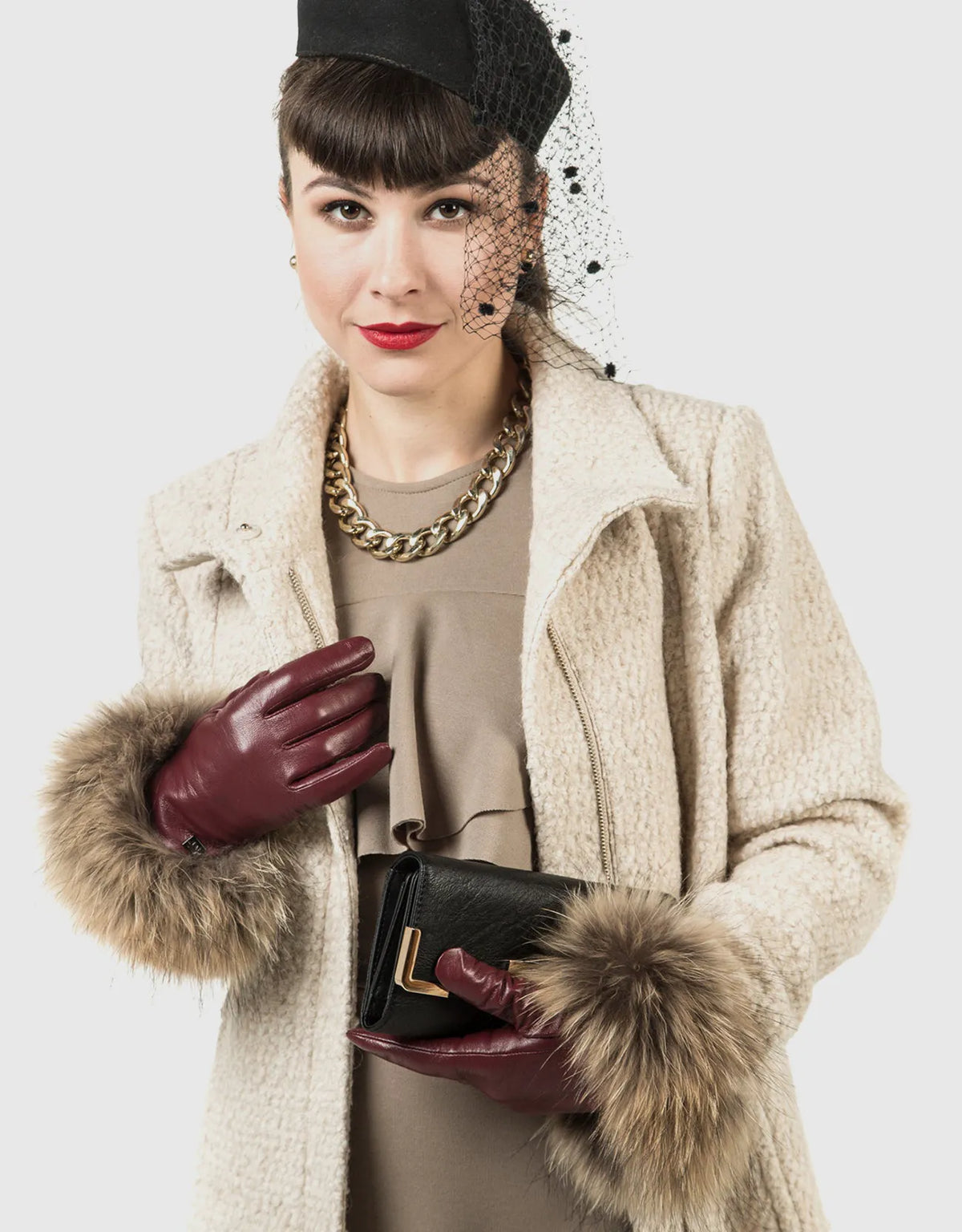 Women's Fur Strength Touchscreen Sheepskin Glove