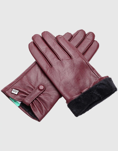 Women's Compress Snap Touchscreen Sheepskin Glove