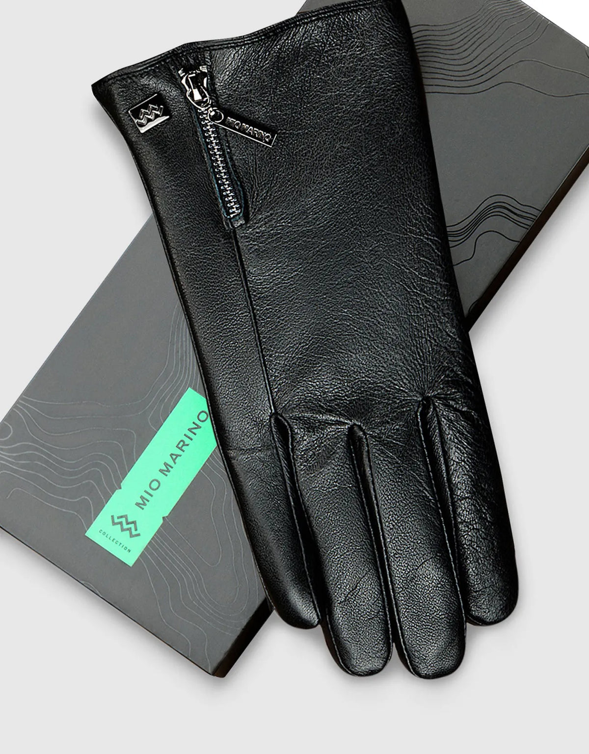 Men's Half Zipper Touchscreen Leather Gloves