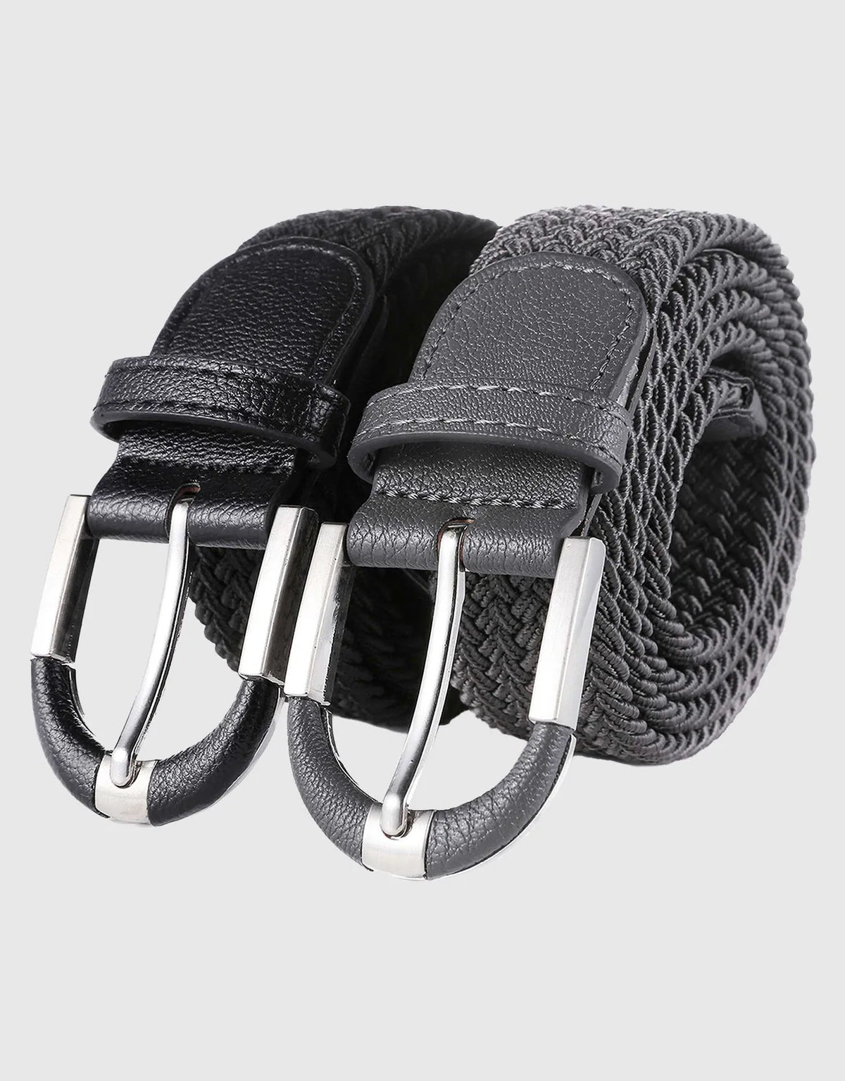 Men's Hopsack Weave 2- Pack Elastic Belt