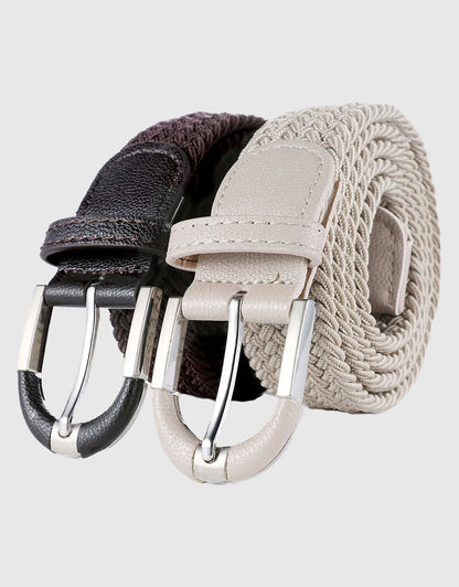 Men's Hopsack Weave 2- Pack Elastic Belt