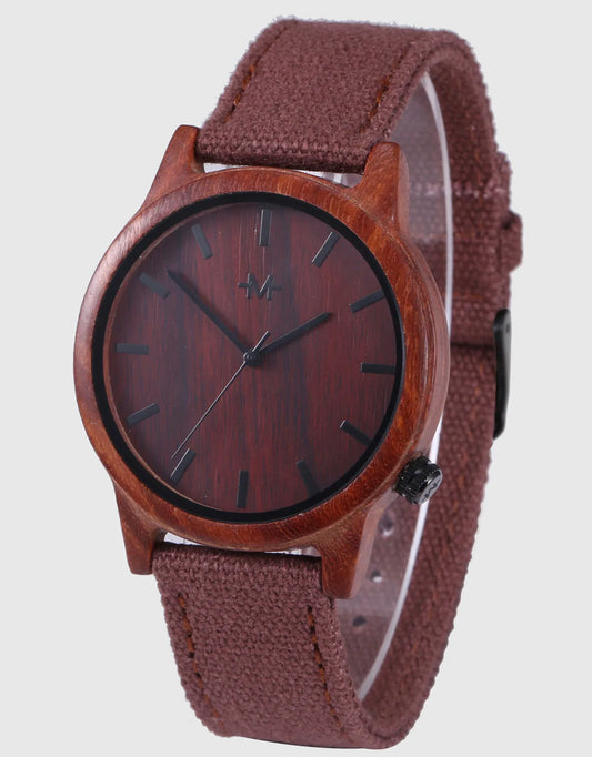 Men's Dress Wood Leather Watch