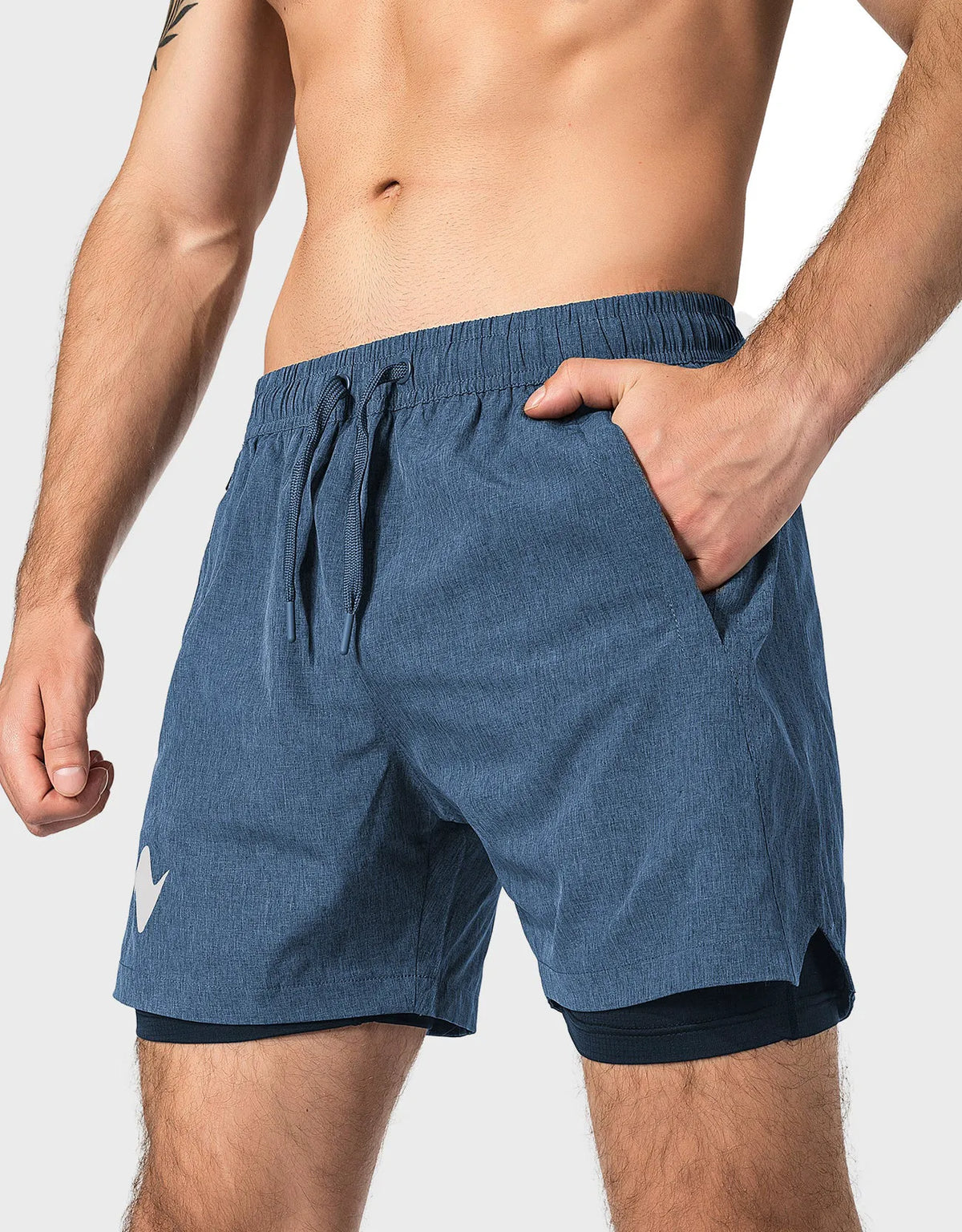 Zilpu Mens Quick Dry Athletic Performance Shorts wi/Zipper Pocket (5 inch)