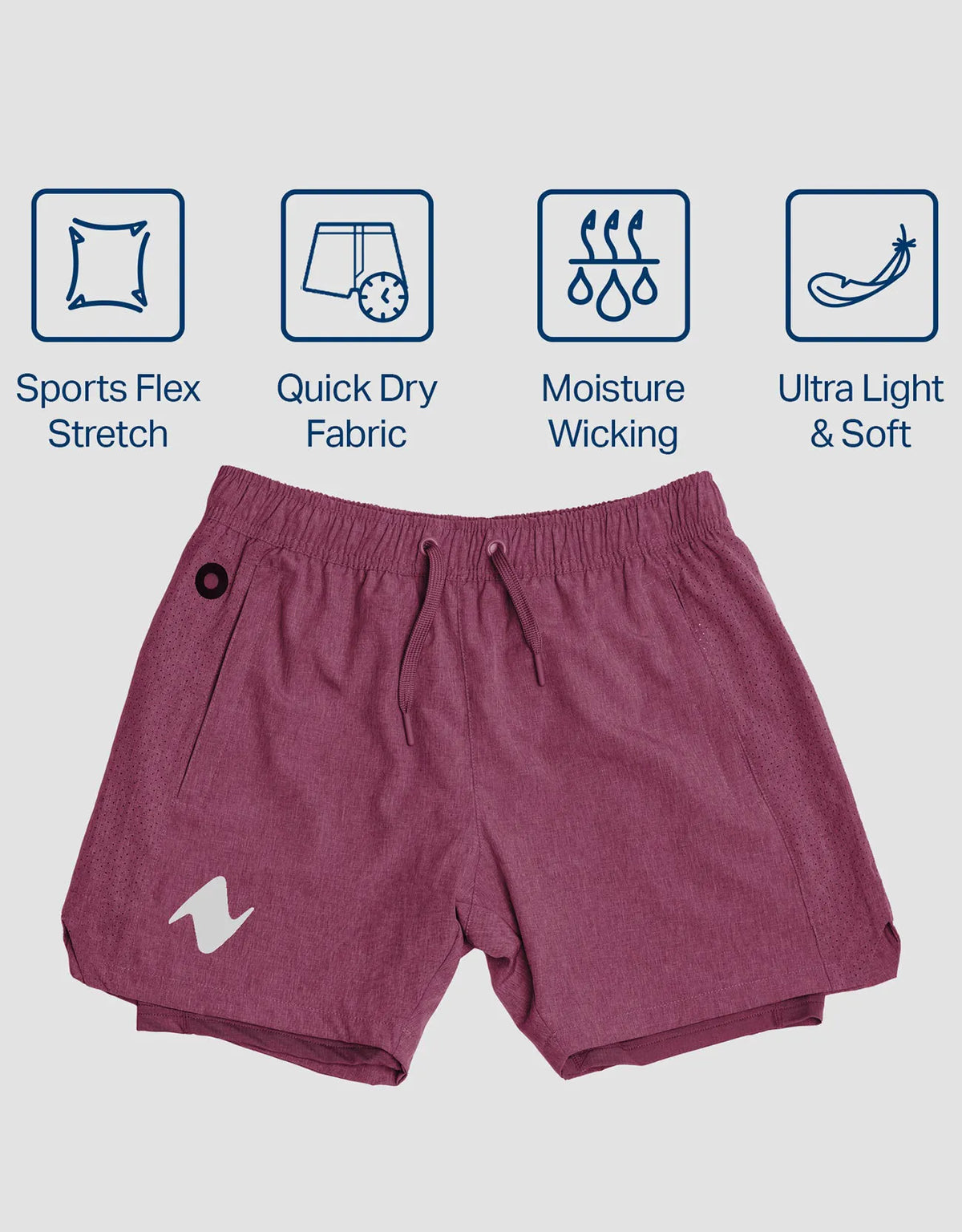 Zilpu Mens Quick Dry Athletic Performance Shorts wi/Zipper Pocket (5 inch)