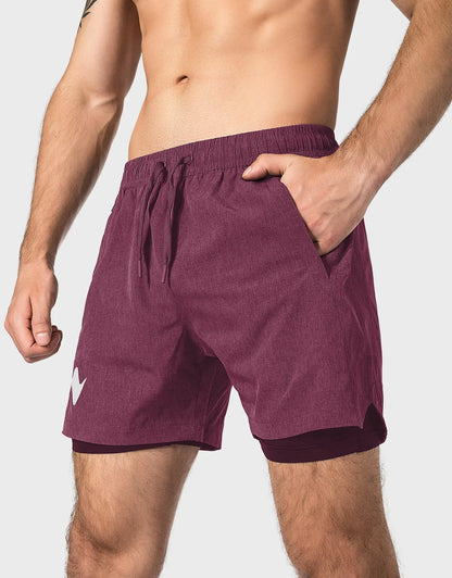 Zilpu Mens Quick Dry Athletic Performance Shorts wi/Zipper Pocket (5 inch)