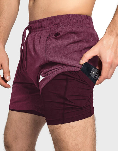 Zilpu Mens Quick Dry Athletic Performance Shorts wi/Zipper Pocket (5 inch)