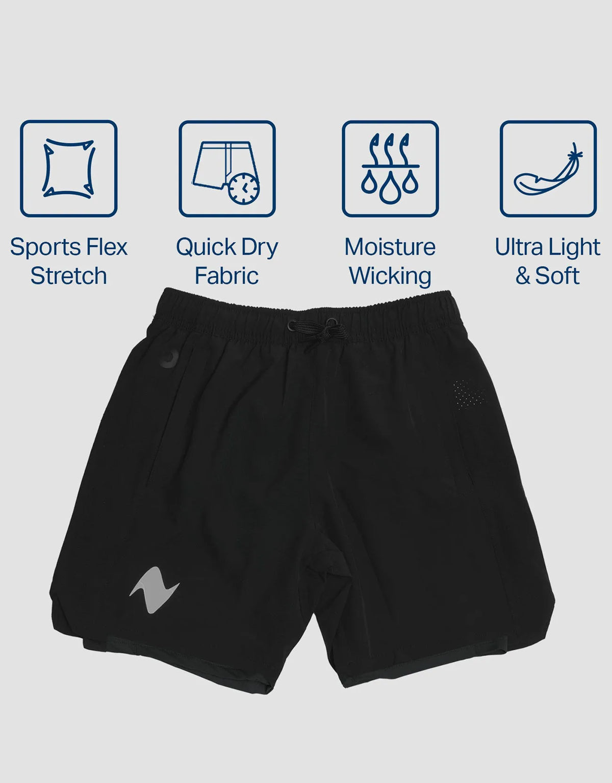 Zilpu Mens Quick Dry Athletic Performance Shorts wi/Zipper Pocket (5 inch)