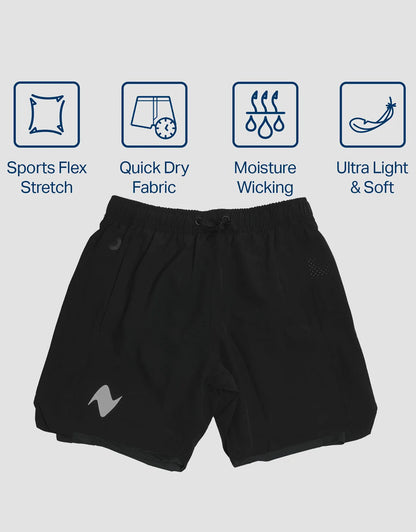 Zilpu Mens Quick Dry Athletic Performance Shorts wi/Zipper Pocket (5 inch)