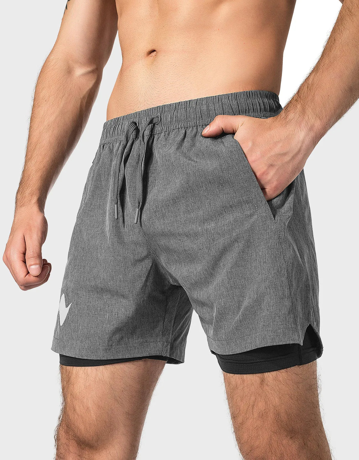 Zilpu Mens Quick Dry Athletic Performance Shorts wi/Zipper Pocket (5 inch)
