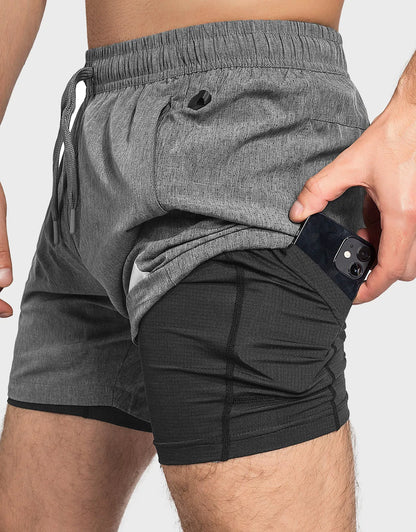 Zilpu Mens Quick Dry Athletic Performance Shorts wi/Zipper Pocket (5 inch)