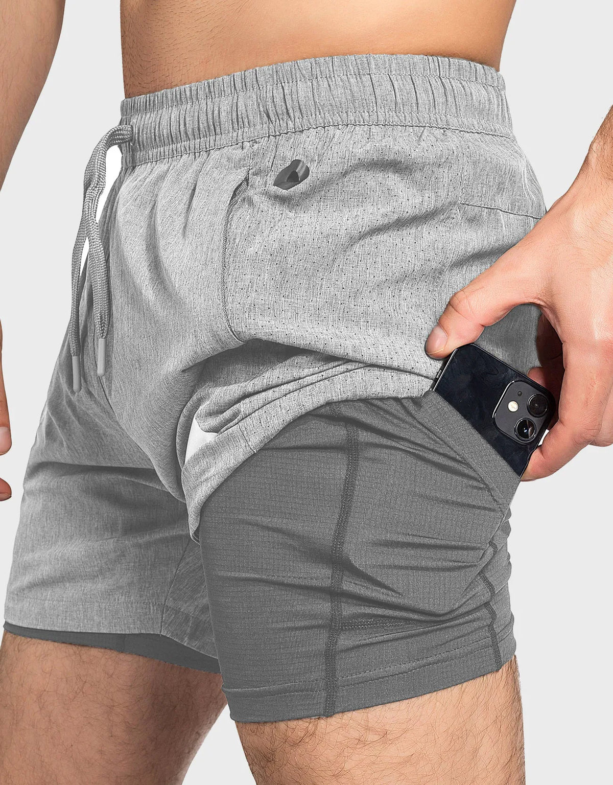 Zilpu Mens Quick Dry Athletic Performance Shorts wi/Zipper Pocket (5 inch)
