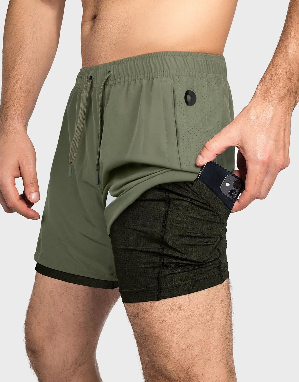 Zilpu Mens Quick Dry Athletic Performance Shorts wi/Zipper Pocket (5 inch)