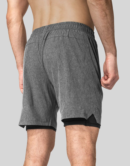 Zilpu Mens Quick Dry Athletic Performance Shorts wi/Zipper Pocket (7 inch)