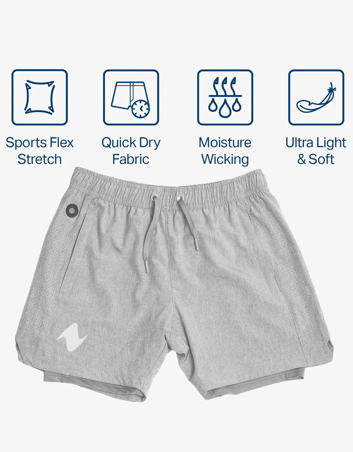 Zilpu Mens Quick Dry Athletic Performance Shorts wi/Zipper Pocket (7 inch)