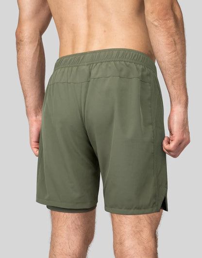 Zilpu Mens Quick Dry Athletic Performance Shorts wi/Zipper Pocket (7 inch)