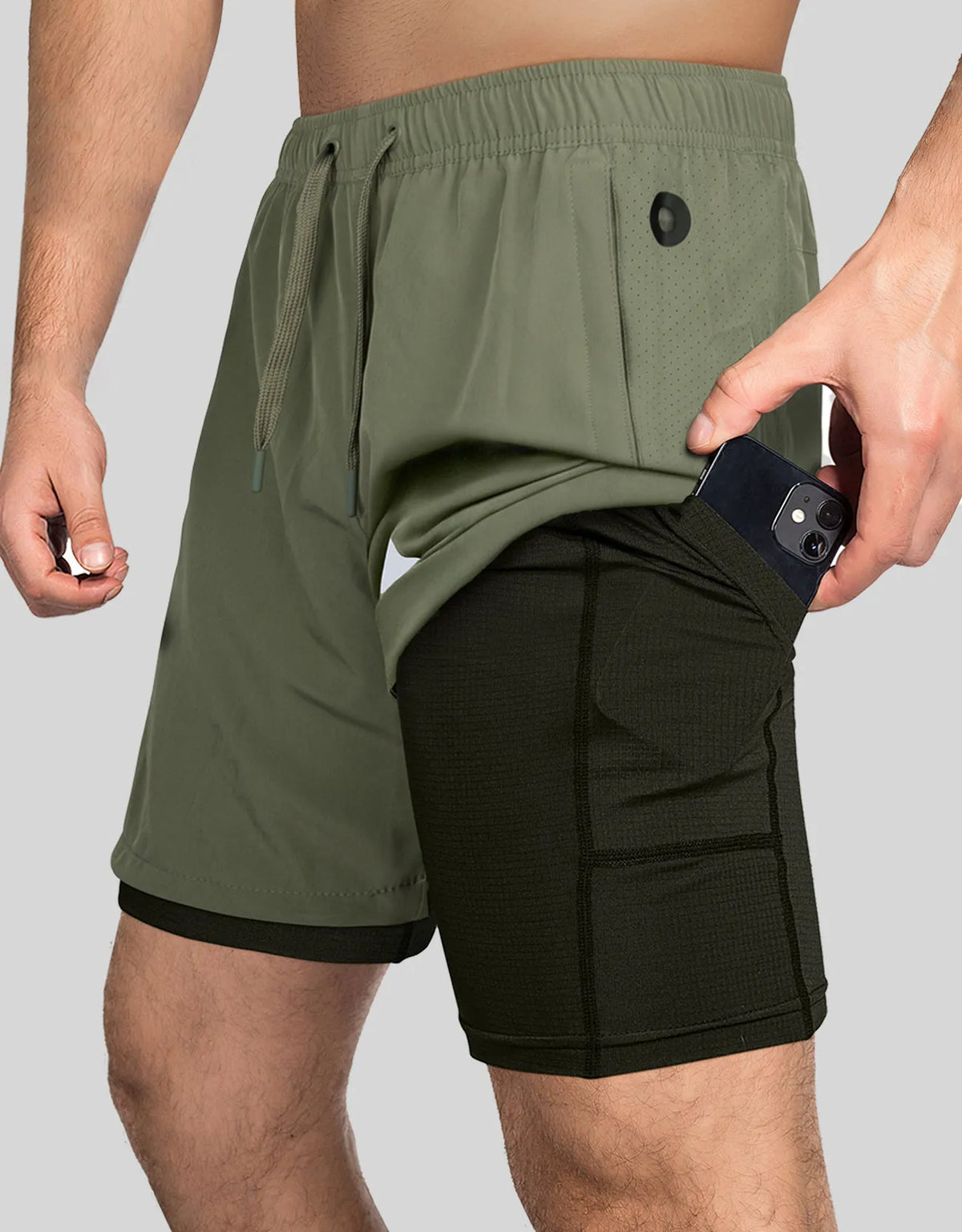 Zilpu Mens Quick Dry Athletic Performance Shorts wi/Zipper Pocket (7 inch)
